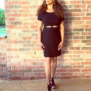 Black Woven Midi Dress